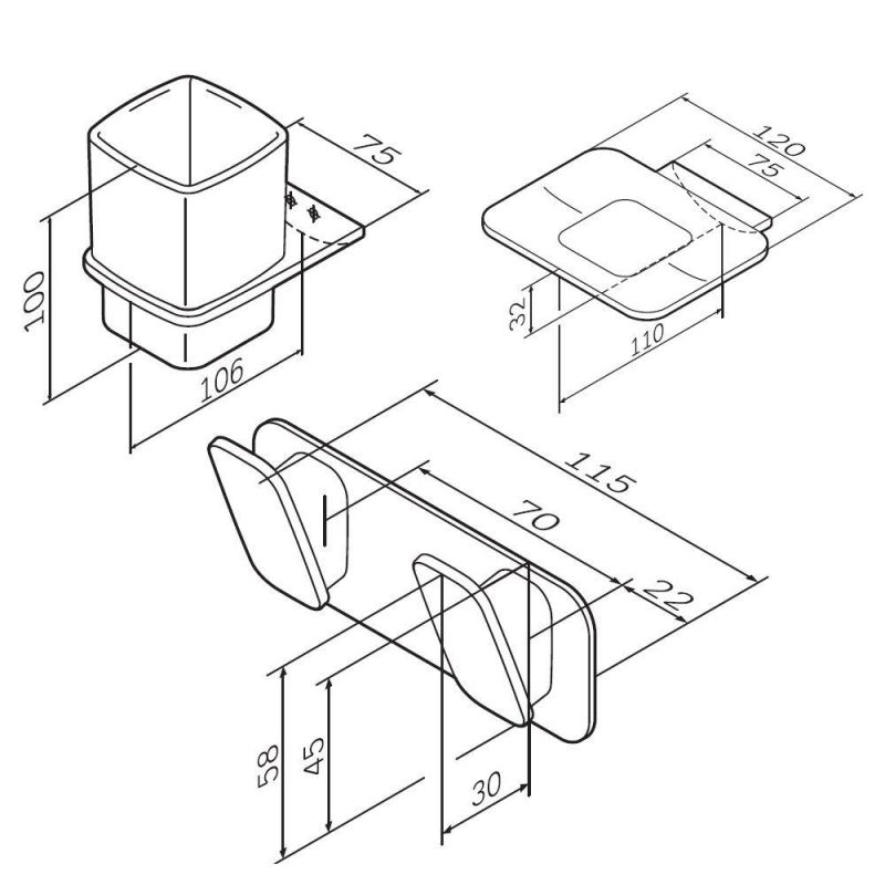 Набор аксессуаров AM.PM Inspire V2.0 AK50B0703W для зоны красоты, хром