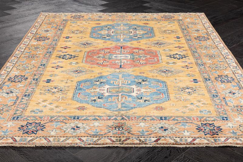 Пакистанский ковер из шерсти Carpet «KAZAK ROYAL» 226916-GLD-GLD 150 x 207 см