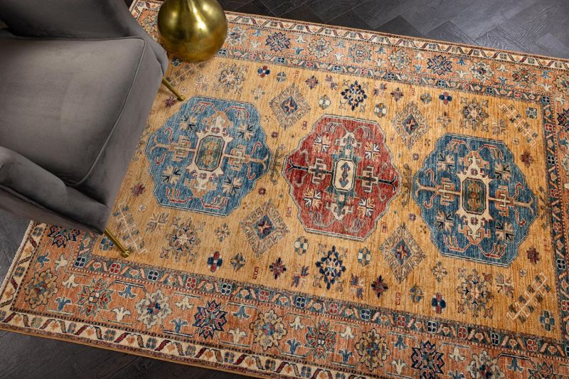 Пакистанский ковер из шерсти Carpet «KAZAK ROYAL» 226916-GLD-GLD 150 x 207 см