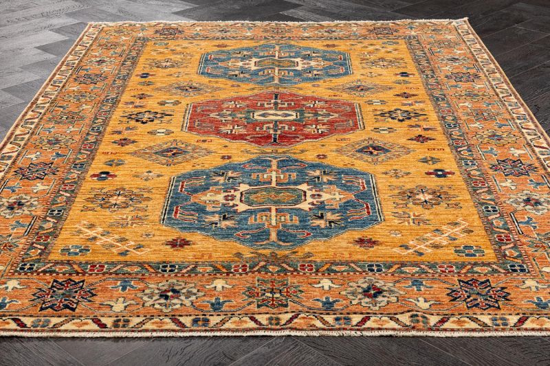 Пакистанский ковер из шерсти Carpet «KAZAK ROYAL» 226916-GLD-GLD 150 x 207 см