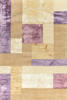 Индийский ковер из шерсти и арт-шёлка Carpet «RIVIERA» MONDRIAN-01-BEIGE-PURPLE 160 x 230 см