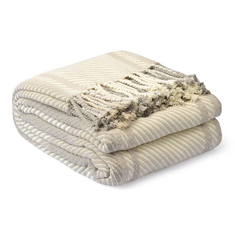 Покрывало из хлопка warm traditions бежево-серого цвета из коллекции essential, 180х250 см Tkano BD-3042962 фото 1
