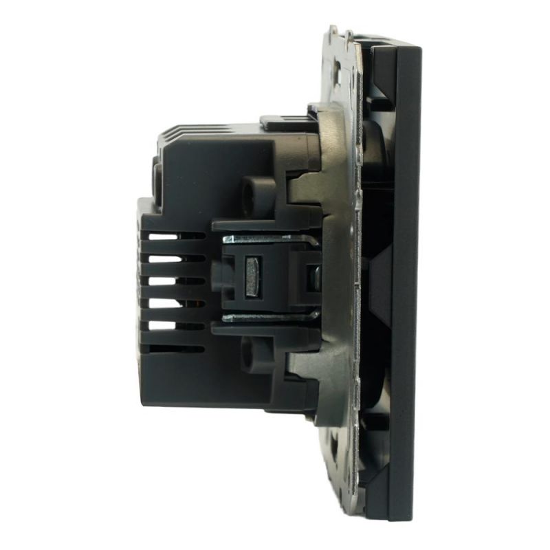 Розетка двухместная Stekker Эмили USB + Type C (механизм) 250В, 20W, RST10-5115-05, черный уголь, soft touch  49853 фото 4