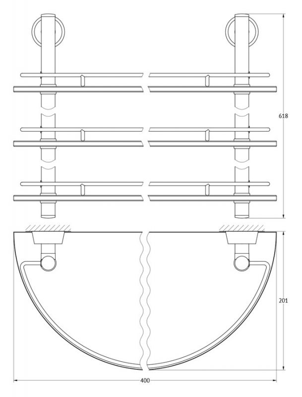 Полка 3-х ярусная 40 cm FBS Vizovice VIZ 082