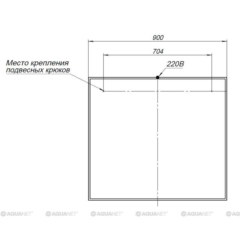 Зеркало Aquanet Nova Lite 90 белый LED 00242264