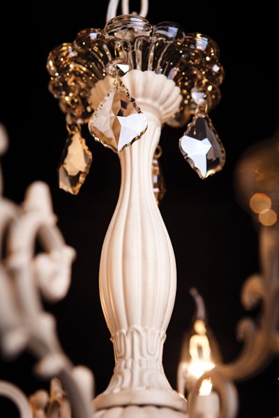 Подвесной светильник Eurosvet Elisha 3281/5 белый с золотом/тонированный хрусталь Strotskis