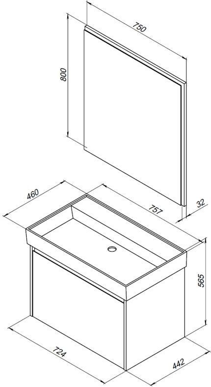 Мебель для ванной Aquanet Nova Lite 00242296