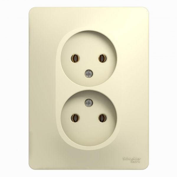 Электрическая розетка двухместная Systeme Electric GLOSSA  BD-1494973