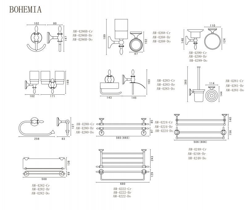 Полка для полотенец ART&MAX BOHEMIA AM-E-4222-br (бронза)