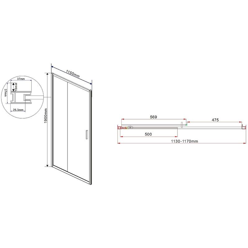 Душевая дверь Vincea Garda VDS-1G115CH