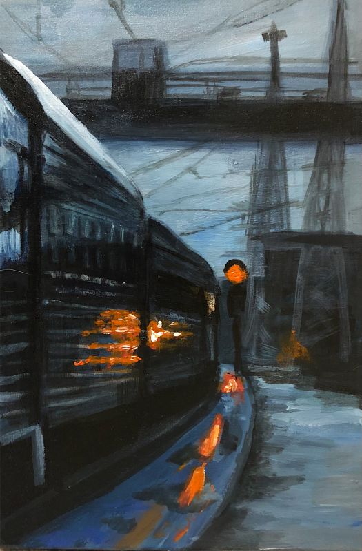 Картина "Вокзалы и поезда" Анна Ботвина