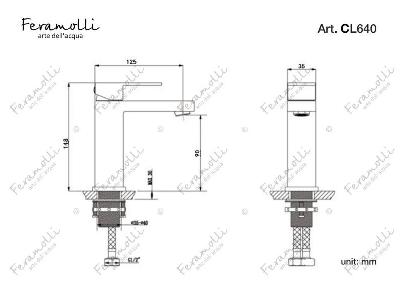 Смеситель для раковины Feramolli Cubo CL640, хром фото 2