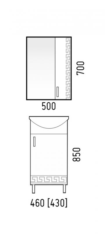 Зеркальный шкаф Corozo Олимп 50 SD-00000695, 50х70 см