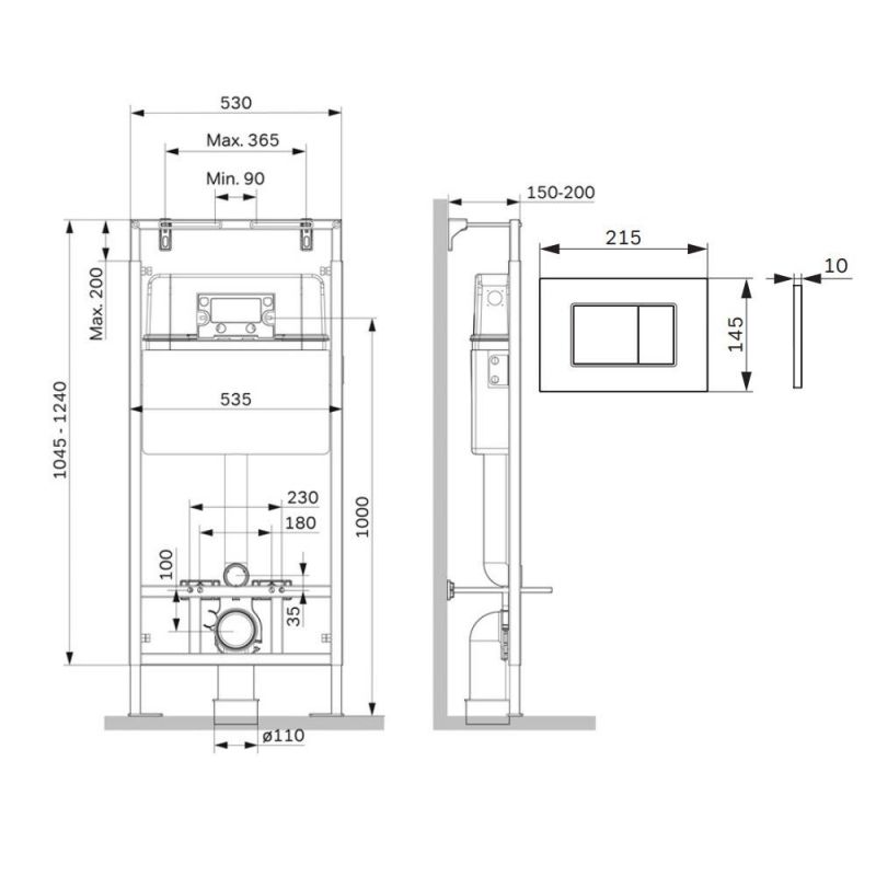 Инсталляция для унитаза AM.PM MasterFit I012710.0231 клавиша хром глянец, механика фото 2