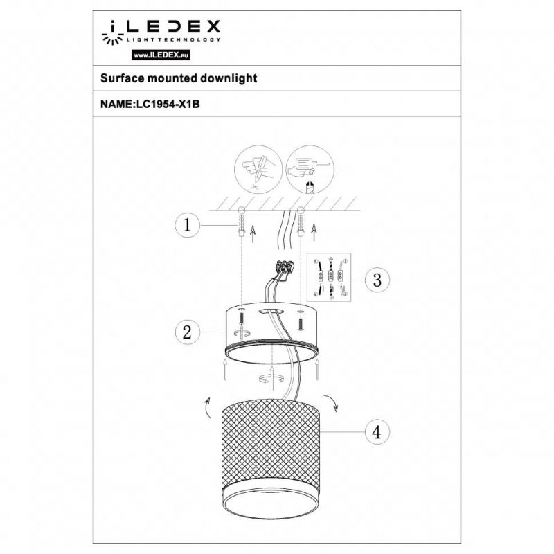 Накладной светильник iLEDEX Delta 1955-10W-3000K-36 BK+WH фото 5