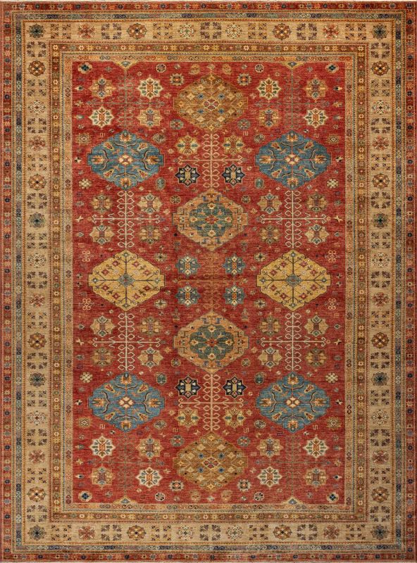 Пакистанский ковер из шерсти Carpet «KAZAK ROYAL» 227574-RED-BGE 405 x 502 см