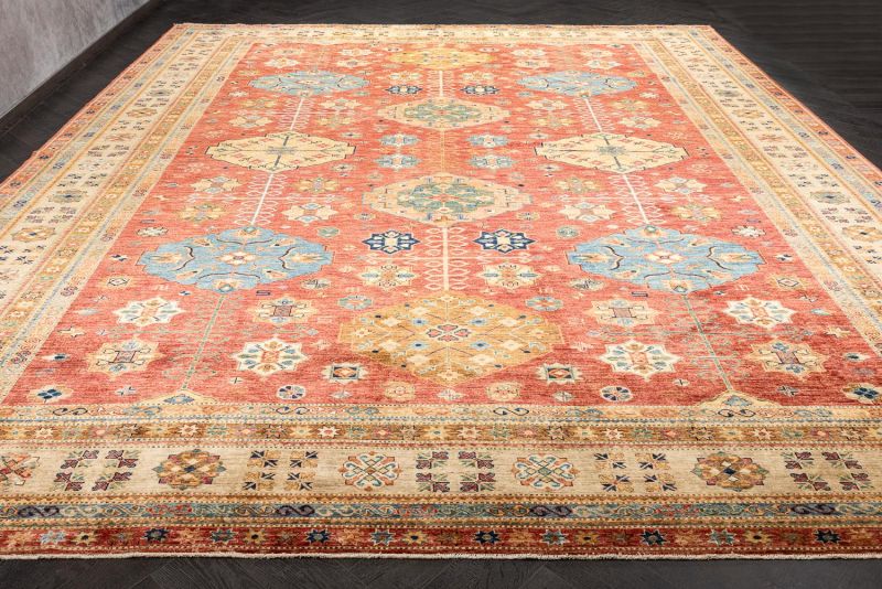 Пакистанский ковер из шерсти Carpet «KAZAK ROYAL» 227574-RED-BGE 405 x 502 см