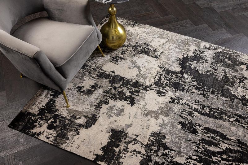 Индийский ковер из арт-шёлка Carpet «STORM» FR1218-BLACK 170 x 239 см фото 5