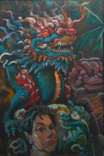Картина "Автопортрет с вьетнамским драконом" Гаянэ Добровольская