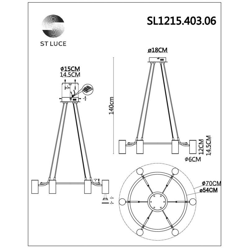 Светильник подвесной ST Luce TALIA SL1215.403.06
