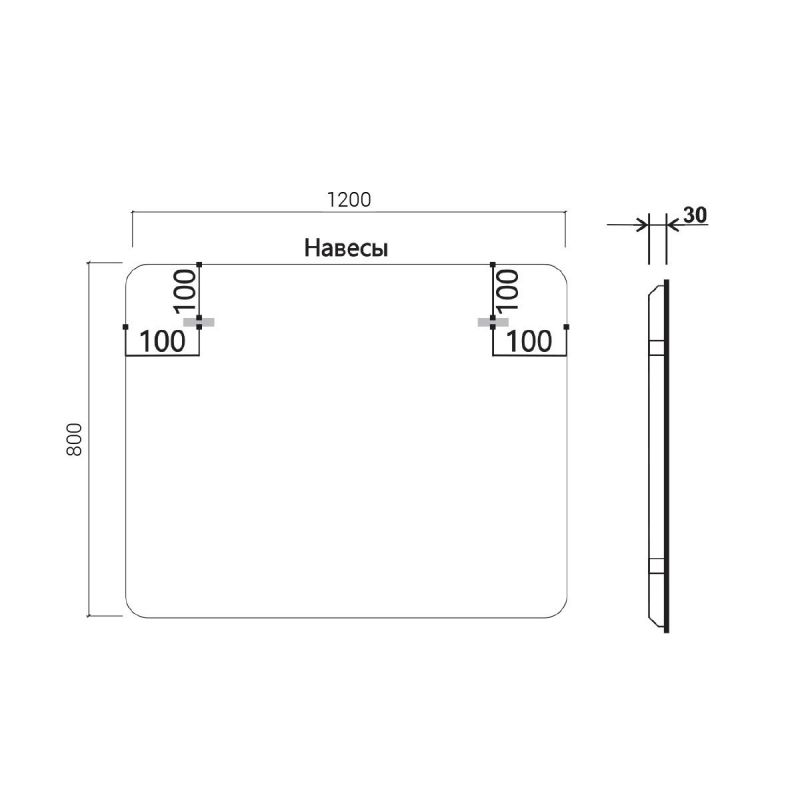 Зеркало Vincea VLM-3MA120-2 1200х800 с LED-подсветкой