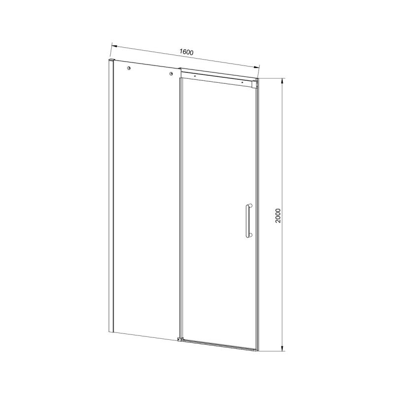 Душевая дверь Vincea Dice VDS-4D160CL 1600, профиль хром, стекло прозрачное фото 3