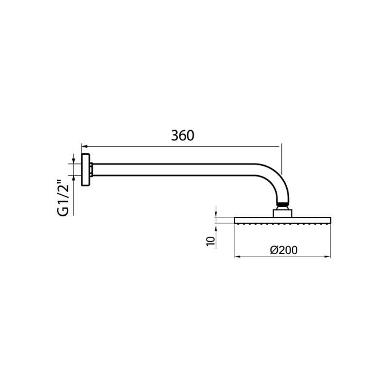 Верхний душ Webert AC0013015PVC, хром глянцевый