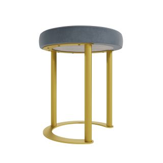 Пуф серый с золотым металлическим каркасом GENGLASS HORSIX BD-3044130