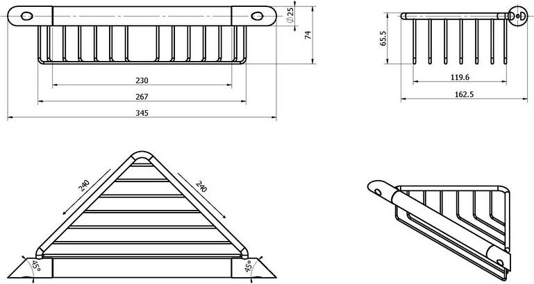 Поручень Black&White Swan с полкой SN-2155