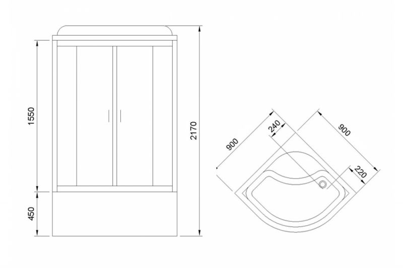 Душевая кабина Royal Bath  ВК RB90BK2-T 90x90 фото 7