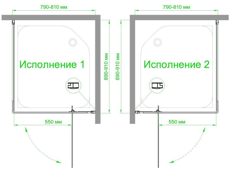 Душевой уголок Royal Bath  RBHPVD-T-BL, 80х90 см