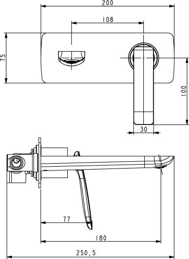 Смеситель для раковины встроенный Timo-F Helmi 4071/00-16SM фото 2