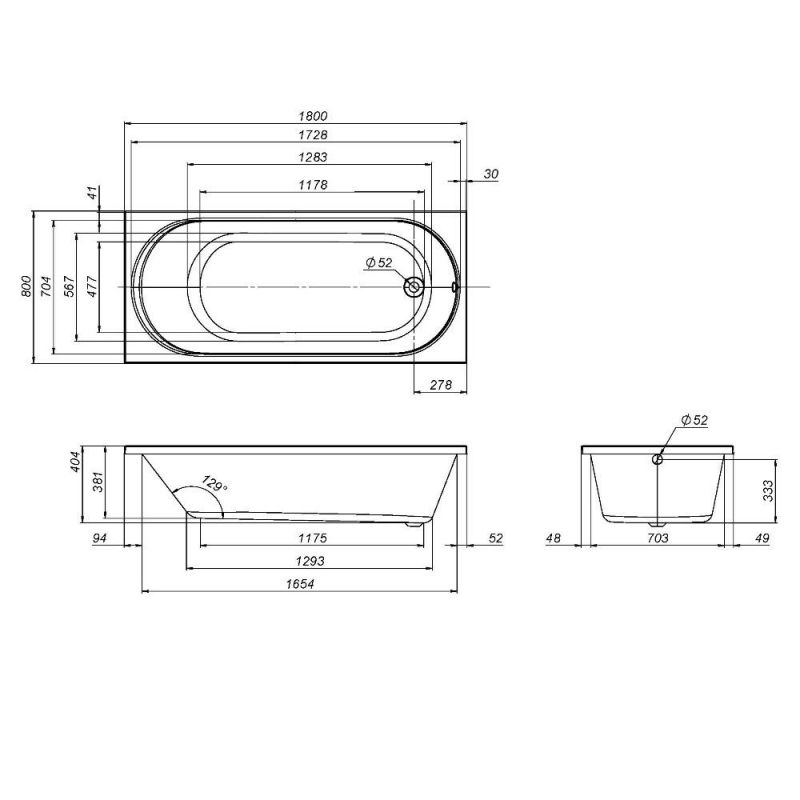 Акриловая ванна AM.PM X-Joy W94A-180-080W-A 180х80 фото 3