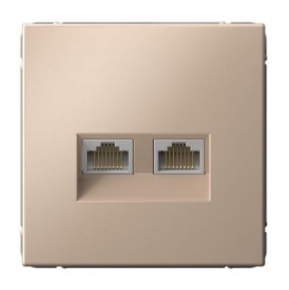 Розетка компьютерная 2xRJ45 Systeme Electric ARTGALLERY, скрытый монтаж, песочный, BD-3025067