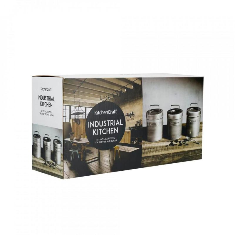 Набор 3-х банок для хранения Kitchen Craft Industrial Kitchen серый BD-3143658 фото 2