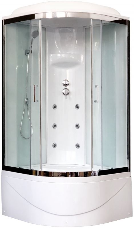 Душевая кабина Royal Bath RB 90BK3-WT-CH 90x90 фото 1