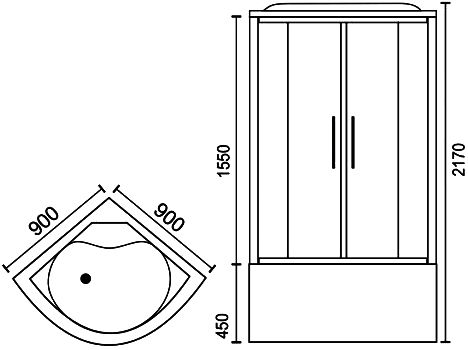 Душевая кабина Royal Bath RB 90BK3-WT-CH 90x90 фото 5