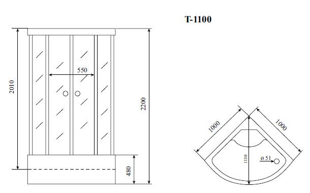 Душевая кабина Timo-S Standart 100 T-6600 Silver 100x100 фото 2