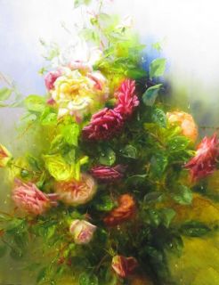 Картина "Розы" 90x70 Федорова Ирина