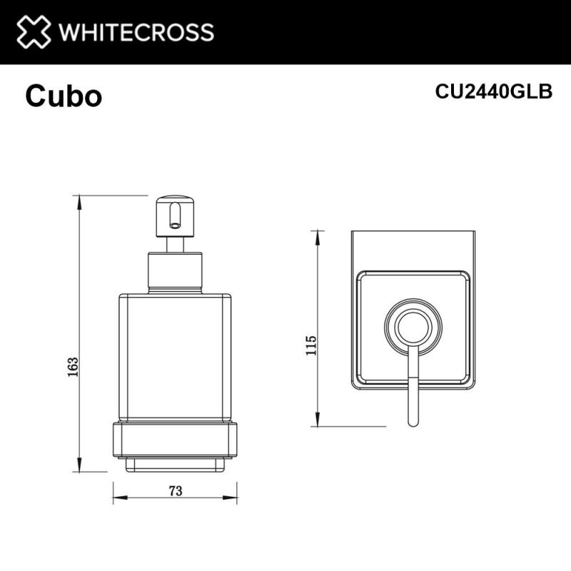 Дозатор для жидкого мыла подвесной WHITECROSS Cubo CU2440GLB, брашированное золото