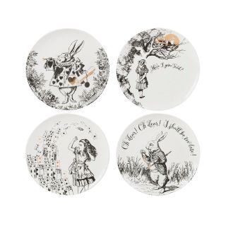 Набор из 4 десертных тарелок Kitchen Craft Алиса в Стране чудес Victoria and Albert Garden белый BD-3143682