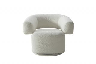Кресло поворотное букле белое Garda Decor Lugano BD-3145177