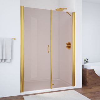 Душевая дверь Vegas Glass EP-F-2 150 09 05 R, профиль золотой, стекло тонированное