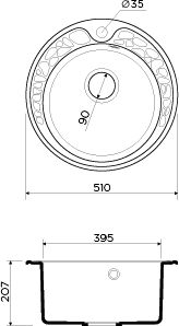 Кухонная мойка Omoikiri Tovada 51-SA 4993412 сахара