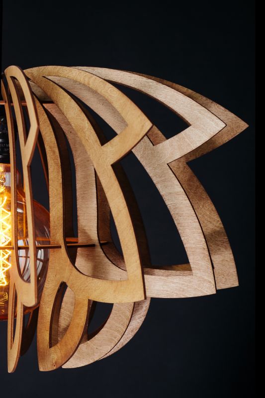 Подвесной деревянный светильник Woodshire Лилия 1130b