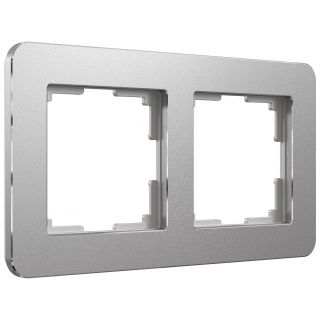 Рамка на 2 поста Platinum алюминий Werkel W0022606