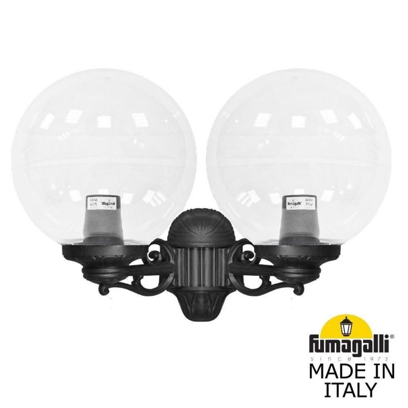 Уличный светильник-бра FUMAGALLI GLOBE 300 черный, прозрачный G30.141.000.AXF1R фото 1