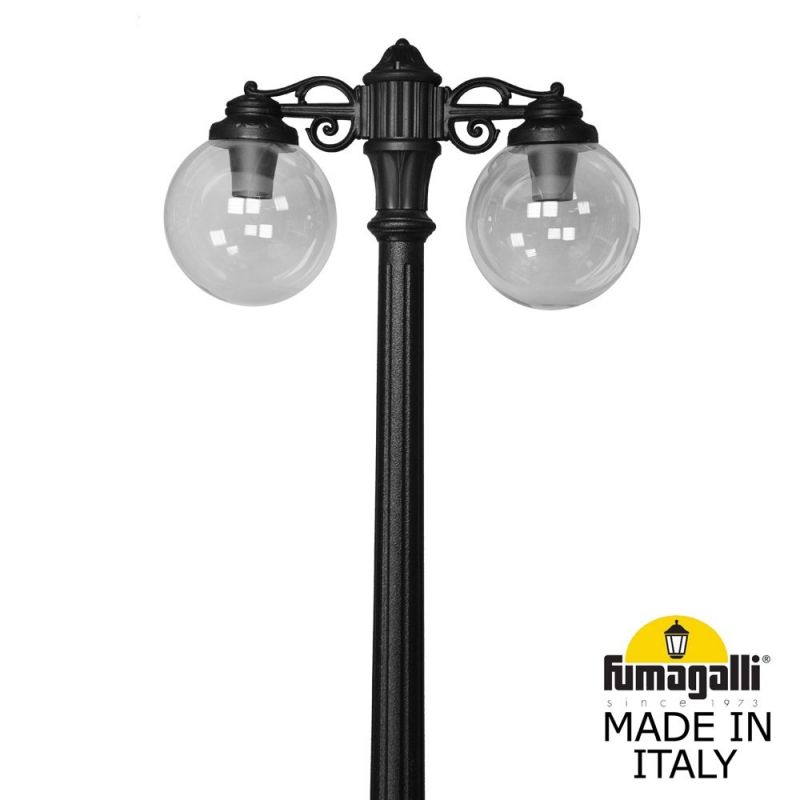 Садово-парковый фонарь Fumagalli GLOBE 250 черный, дымчатый G25.157.S20.AZF1RDN