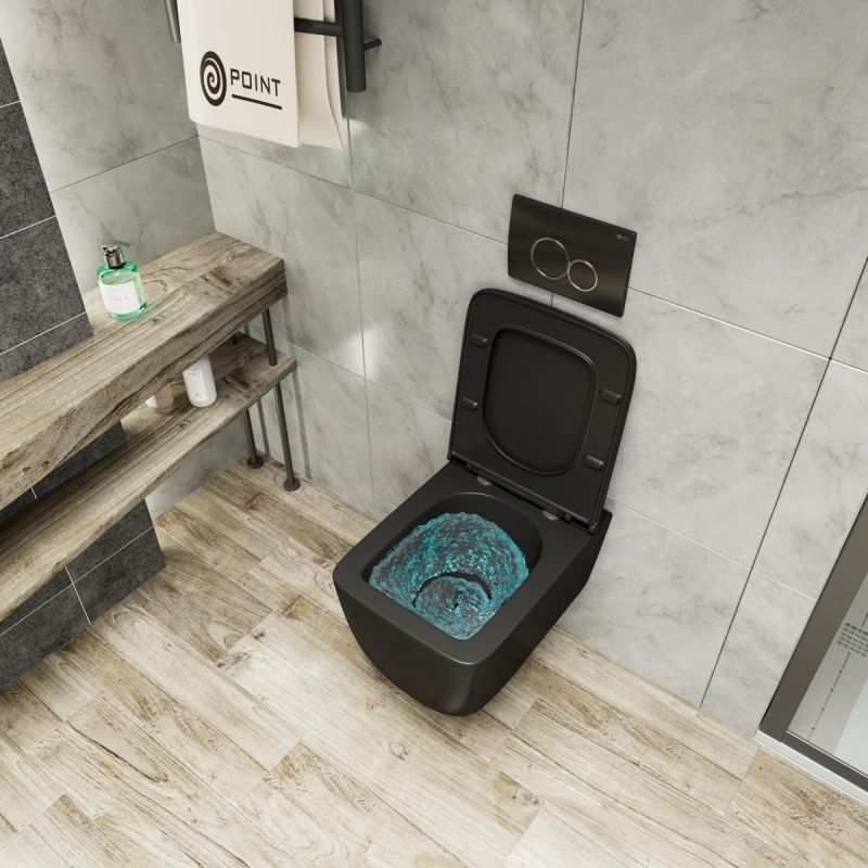 Унитаз Point Меркурий PN41831BM черный матовый, с микролифтом фото 9