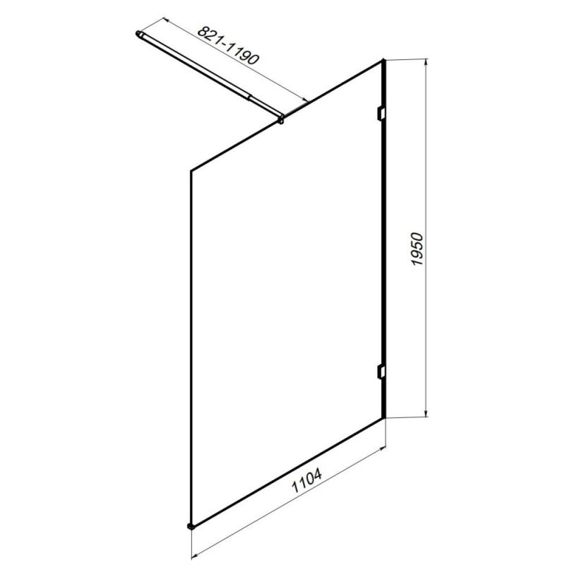 Душевая перегородка AMPM X-Joy W94WI-110-F1-BTE 110 см, профиль черный, стекло прозрачное фото 7